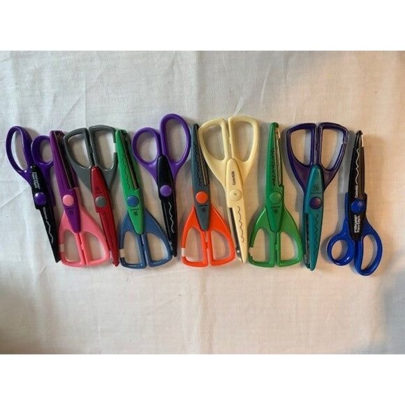 Craft Paper Shapers Scissors Scrapbooking Decorative Edging Set Fun Blades - Picture 10 of 12